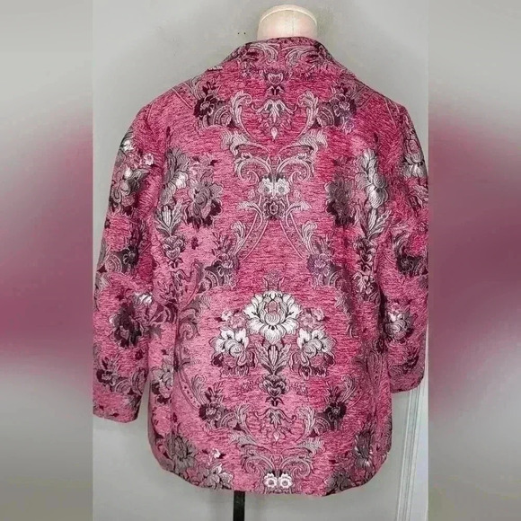 Susan Graver Regular Jacquard Tapestry Notch Collar Jacket Women's Size 16 P - Picture 6 of 11